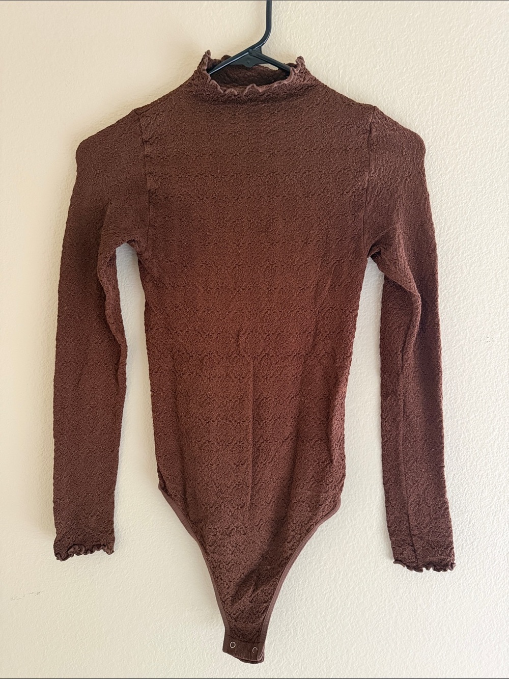 Free People Intimately Textured Brown Bodysuit